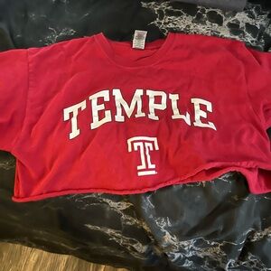 Red Temple University Crop Top